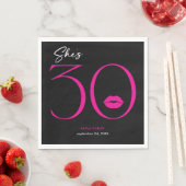 モダンミニマルピンク唇3誕生日 スタンダードランチョンナプキン (インサイチュ)