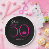 モダンミニマルピンク唇3誕生日 ペーパープレート (パーティー)