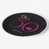 モダンミニマルピンク唇3誕生日 ペーパープレート (アングル)