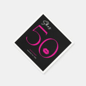 モダンミニマルピンク唇5誕生日 スタンダードカクテルナプキン (角)