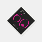 モダンミニマルピンク唇6誕生日 スタンダードカクテルナプキン (角)