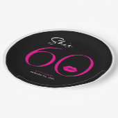 モダンミニマルピンク唇6誕生日 ペーパープレート (アングル)