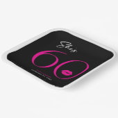 モダンミニマルピンク唇6誕生日 ペーパープレート (傾斜あり)