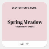 モダンミニマルピンク角製品キャンドラベル スクエアシール (正面)