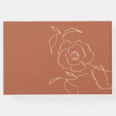 モダンミニマルファインアートフローラピーチ結婚ラスト ゲストブック (裏面)