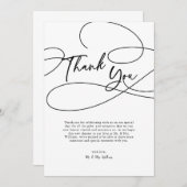 モダンミニマルファンシー脚本「ありがとう」 結婚の サンキューカード (正面/裏面)