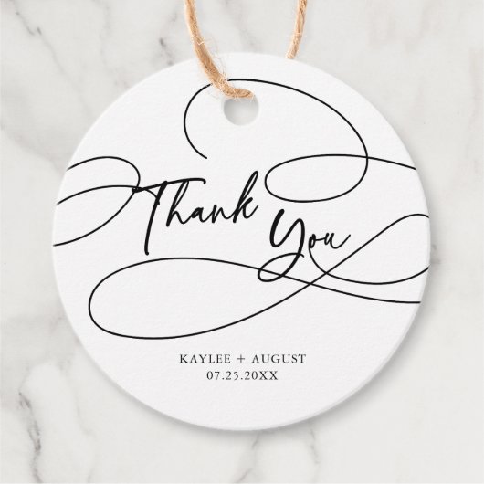 モダンミニマルファンシー脚本「ありがとう」 結婚の フェイバータグ (正面)