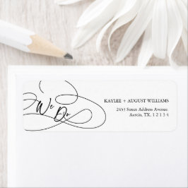 モダンミニマルファンシーScript "We Do"'結婚 s ラベル