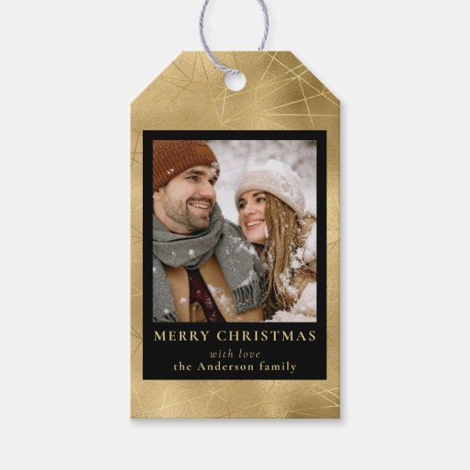 モダンミニマルフェイク金ゴールド ギフトタグ (正面)