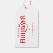 モダンミニマルフェスティバル赤金ゴールドで最も幸せな休日 ギフトタグ (正面)