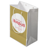 モダンミニマルフェスティバル赤金ゴールドで最も幸せな休日 ミディアムペーパーバッグ (正面アングル)