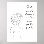 モダンミニマルフェミニンホームアクセントラインアート ポスター (正面)