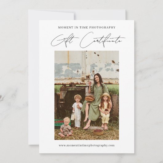 モダンミニマルフォトグラフィー ギフト券 (正面)