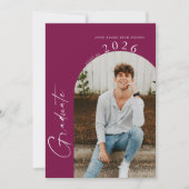 モダンミニマルフォトマロン卒業パーティー 招待状 (正面)