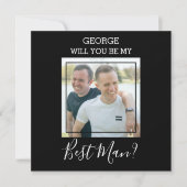モダンミニマルフォト|僕のベストマンになってくれる? 招待状 (正面)