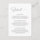 モダンミニマルフォーマル優雅な結婚式 エンクロージャーカード (正面)