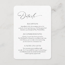 モダンミニマルフォーマル優雅な結婚式 エンクロージャーカード