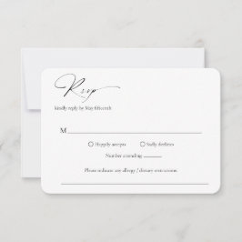 モダンミニマルフォーマル優雅な結婚式 出欠カード