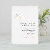 モダンミニマルフォーマル優雅な結婚式 箔招待状 (立ち正面)