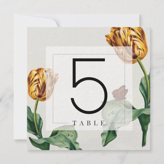 モダンミニマルフローラチューリップ表 招待状 (裏面)