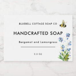 モダンミニマルフローラ石けんバー製品ラベル フードラベル