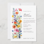 モダンミニマルフローラ結婚詳細ブライダルシャワー 招待状 (正面)