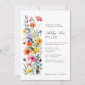 モダンミニマルフローラ結婚詳細ブライダルシャワー 招待状 (正面)