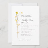 モダンミニマルフローラ結婚詳細ブライダルシャワー 招待状 (正面)