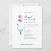 モダンミニマルフローラ結婚詳細ブライダルシャワー 招待状 (正面)