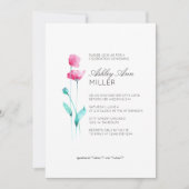 モダンミニマルフローラ結婚詳細ブライダルシャワー 招待状 (正面)