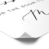 モダンミニマルブライダルシャワーはキス記号を推測 ポスター (角)