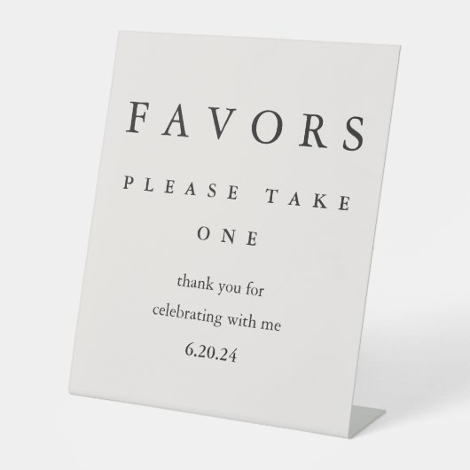 モダンミニマルブライダルシャワータイポグラフィ 台座サイン (正面)