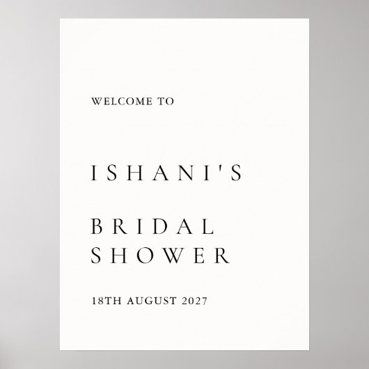 モダンミニマルブライダルシャワー歓迎の看板ポスター ポスター (正面)