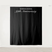 モダンミニマルブラックアニバーサリー写真 タペストリー (正面)