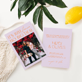 モダンミニマルプリンとオ鮮やかレンジ結婚ズイン 招待状