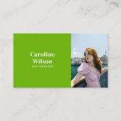 モダンミニマルプロフェッショナルはっきりしたライムグリーン 名刺 (正面)