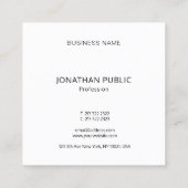 モダンミニマルプロフェッショナルクールテンプレート スクエア名刺 (裏面)