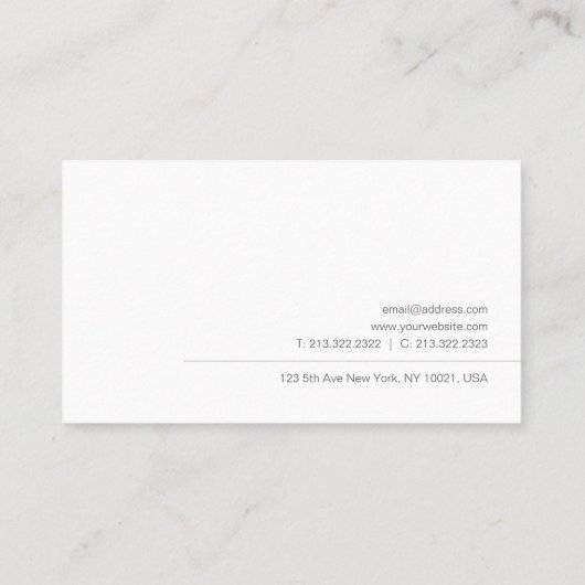 モダンミニマルプロフェッショナルシンプルテンプレート 名刺 (裏面)