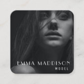 モダンミニマルプロフェッショナル写真ソーシャルメディア スクエア名刺 (正面)