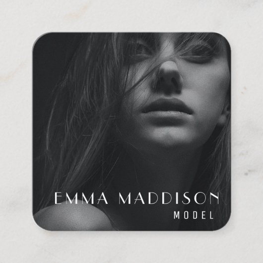 モダンミニマルプロフェッショナル写真ソーシャルメディア スクエア名刺 (正面)