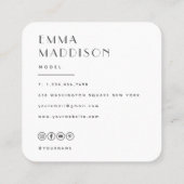 モダンミニマルプロフェッショナル写真ソーシャルメディア スクエア名刺 (裏面)