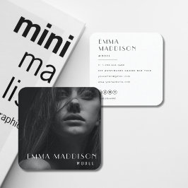 モダンミニマルプロフェッショナル写真ソーシャルメディア スクエア名刺