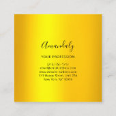 モダンミニマルプロフェッショナル発光金ゴールドブラック スクエア名刺 (裏面)