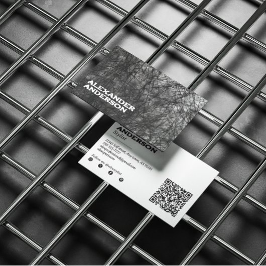 モダンミニマルプロフェッショナル黒落書き 名刺