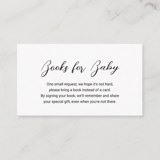 モダンミニマルベビーシンプル用の本 エンクロージャーカード (正面)