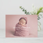 モダンミニマルベビー写真の誕生発表 サンキューカード (スタンド正面)