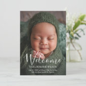 モダンミニマルベビー写真の誕生発表 案内状 (スタンド正面)