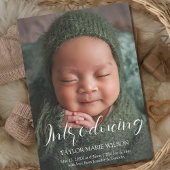 モダンミニマルベビー写真の誕生発表 案内状