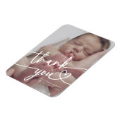 モダンミニマルベビー写真Thank You Scriptハート マグネット (左側)