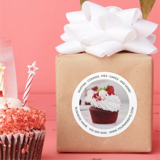 モダンミニマルベーカリーカスタム写真白 ラウンドシール (パーティー)